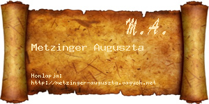Metzinger Auguszta névjegykártya